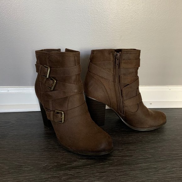 Brown Ankle Boots with Buckles. Never Worn. - Picture 2 of 2